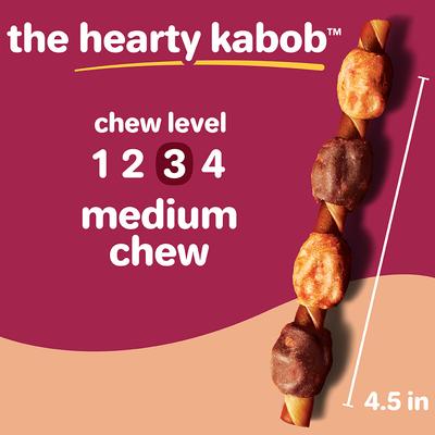 Oinkies Hearty Kabobs with 100% Real Chicken & Duck Carrot & Sweet Potato Rawhide-Free Natural Dog Treats, 36 count