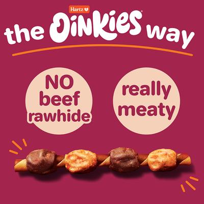 Oinkies Hearty Kabobs with 100% Real Chicken & Duck Carrot & Sweet Potato Rawhide-Free Natural Dog Treats, 36 count