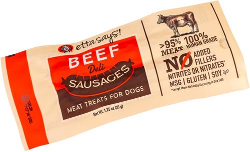 Beef Deli Sausages Human Grade Jerky Dog Treats, 12 count