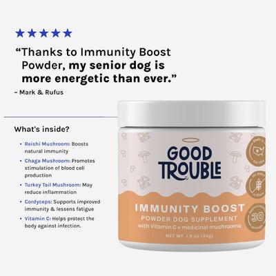 Immunity Boost Mushroom Powder Supplement for Dogs, 1.9-oz tub
