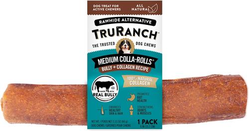Bully Collagen Roll Hard Chew Dog Treats, 6-in, 30 count