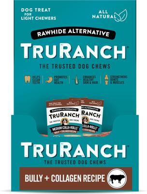 Bully Collagen Roll Hard Chew Dog Treats, 6-in, 30 count