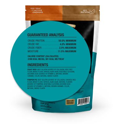 Roast Beef & Pumpkin Pie Collagen Roll Hard Chew Dog Treats, 8 count