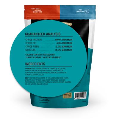 Salmon & Beef Collagen Roll Hard Chew Dog Treats, 8 count