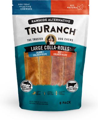 Salmon & Beef Collagen Roll Hard Chew Dog Treats, 8 count