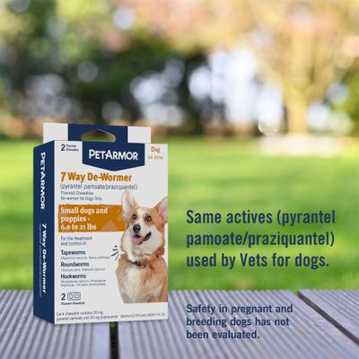 7 Way Dewormer for Hookworms, Roundworms & Tapeworms for Small Breed Dogs, 2 count