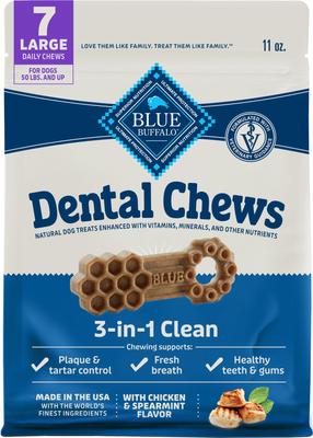 Large Natural Chicken & Spearmint Dental Dog Chews Treats, 7 count