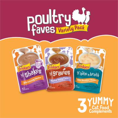 Paquete variado de alimentos para gatos con salsa para lamer Poultry Favorites, caja de 8
