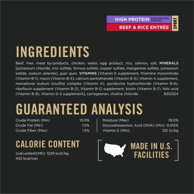 Sport Development Puppy High Protein Beef & Rice Entrée & Chicken & Rice Entrée Variety Pack Wet Dog Food, 13-oz can, case of 12