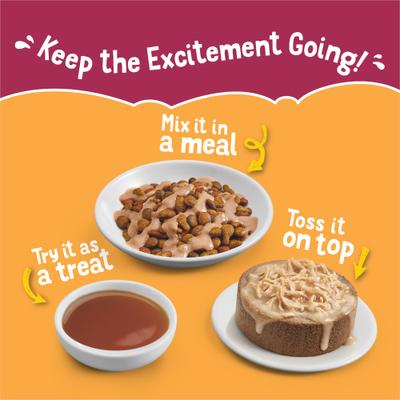 Paquete variado de alimentos para gatos con salsa para lamer Poultry Favorites, caja de 8