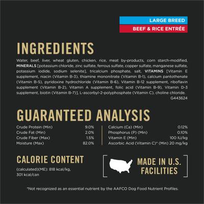 Specialized Variety Pack Adult Large Breed High Protein Chicken & Rice, Beef & Rice in Gravy Wet Dog Food, 13-oz can, case of 12