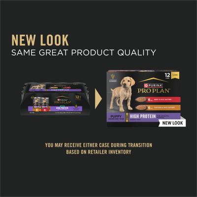 Alimento húmedo para perros Sport Development Puppy High Protein Beef & Rice Entrée y Chicken & Rice Entrée Variety Pack, lata de 13 oz, caja de 12