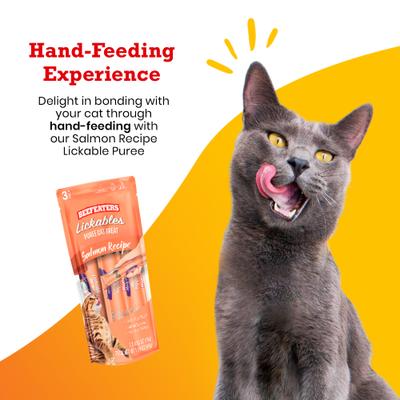 Lickables Salmon Puree Recipe Cat Treat, 1.59-oz bag, case of 12