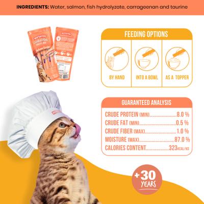 Lickables Salmon Puree Recipe Cat Treat, 1.59-oz bag, case of 12