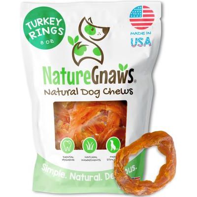 Golosinas masticables naturales para perros USA Turkey Rings, bolsa de 8 oz