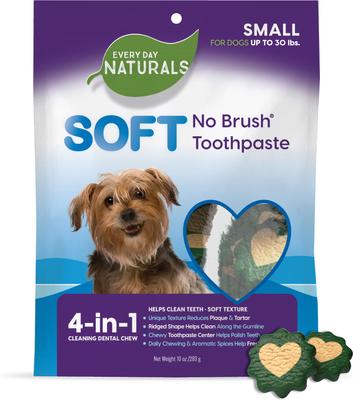 Soft No Brush Toothpaste Small Dental Dog Treats, 10-oz bag