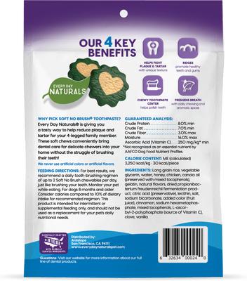 Soft No Brush Toothpaste Small Dental Dog Treats, 10-oz bag