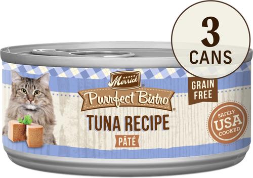 Purrfect Bistro Grain-Free Tuna Pate Canned Cat Food, 3-oz can, case of 3
