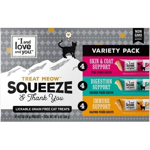 Paquete variado de golosinas para lamer para gatos Meow, 12 unidades