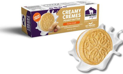 Galletas cremosas y crujientes de cacahuete para perros Indomitable Patagonia Grain-Free Creamy Cremes, caja de 4.2 oz
