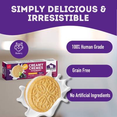 Indomitable Patagonia Grain-Free Creamy Cremes Blueberry Crunchy Dog Treats, 4.2-oz box