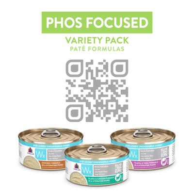 Wx Phos Focused Pate Variety Pack Grain-Free Wet Cat Food, 5.5-oz can, 12 count