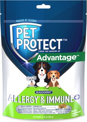Bundle: Advantus Flea Oral Treatment for Dogs, 4-22 lbs, 7 count + Pet Protect Allergy & Immune+ Supplement, 60 count