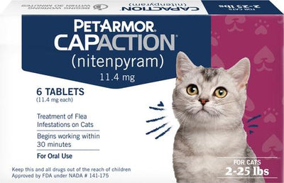 Comprimidos antipulgas CapAction para gatos, 6 comprimidos