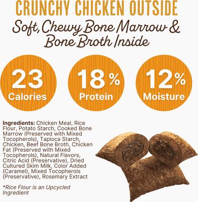 High Protein Chicken Pockets with Bone Marrow & Bone Broth Wheat-Free Dog Treat, 36-oz pouch