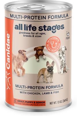 Paquete: Comida enlatada para perros CANIDAE con fórmula de pollo, cordero y pescado + fórmula de cordero y arroz