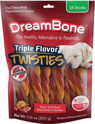 Triple Flavor Twisties Dog Chews, 25 count