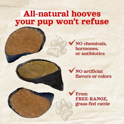 Stuffed Hooves Peanut Butter Flavor Dog Chews, 4 count