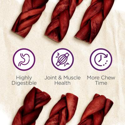 6-inch Braided Super Collagen Dog Chew Treats, 5 count