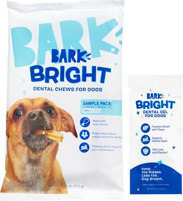 Bright Dental Kit: Small Chicken Flavored Dental Dog Treats + Chicken & Thyme Flavored Dog Dental Gel, 30 count, 1.9-oz gel, bundle of 2