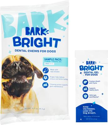 Bright Dental Kit: Large Chicken Flavored Dental Dog Treats + Chicken & Thyme Flavored Dog Dental Gel, 30 count, 2.5-oz gel