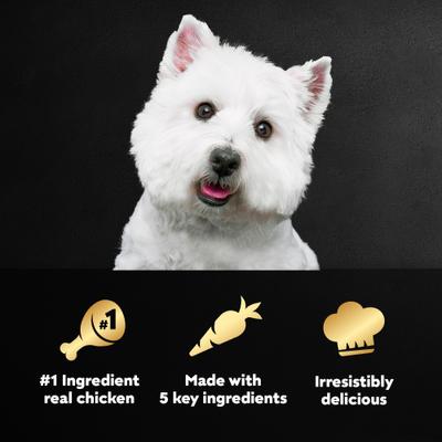 Alimento húmedo para perros Simply Crafted con carne de res, pollo, papas moradas, guisantes y zanahorias, bolsa de 8.82 oz