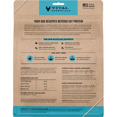 Alimento para perros con carne cruda liofilizada, entrada y mezcla de bocaditos suaves, bolsa de 14 oz