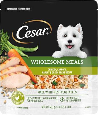 Wholesome Meals Chicken, Carrots, Barley & Green Beans Recipe Wet Dog Food, 17.6-oz pouch