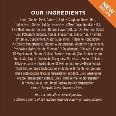 Be Natural Adult Real Lamb & Oatmeal Recipe Dry Dog Food, 24-lb bag