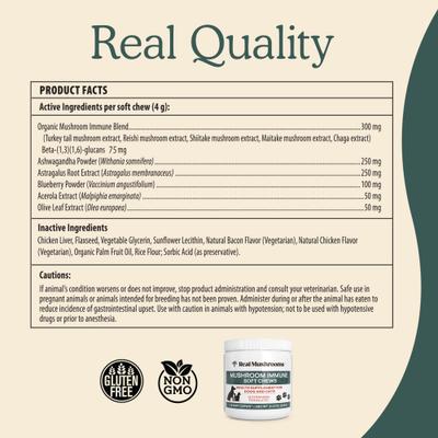 Mushroom Immune Chews Supplement for Dogs & Cats, 60 count