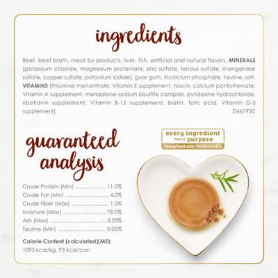 Comida enlatada para gatos Classic Tender Beef Feast, lata de 3 oz, caja de 4