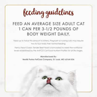 Comida enlatada para gatos Classic Tender Beef Feast, lata de 3 oz, caja de 4