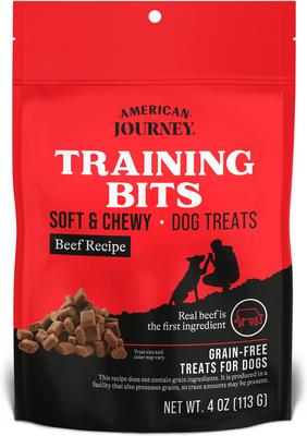Paquete: alimento seco Purina ONE SmartBlend para cachorros de razas grandes + premios de entrenamiento suaves y masticables sin cereales con receta de carne de res American Journey