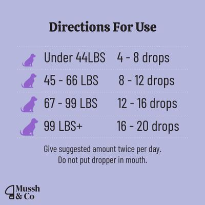 Mussh & Co Calm Reishi Mushroom Liquid Supplement for Dogs & Cats, 1.69-fl oz bottle