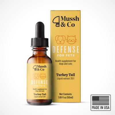 Mussh & Co Defence Turkey Tail Mushroom Liquid Supplement for Dogs & Cats, 1.69-fl oz bottle