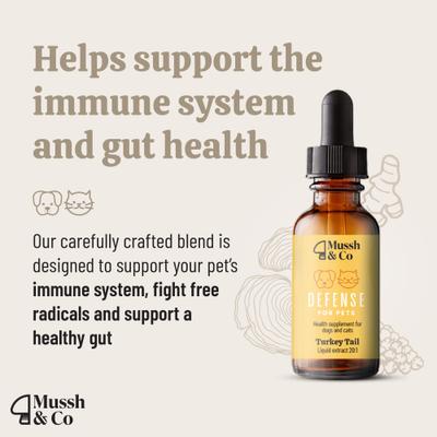 Mussh & Co Defence Turkey Tail Mushroom Liquid Supplement for Dogs & Cats, 1.69-fl oz bottle