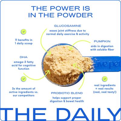 Suplemento 11 en 1 The Daily Powder para perros, lata de 21 oz