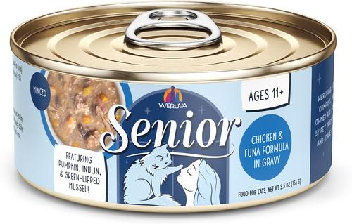 Senior Grain-Free Chicken & Tuna Formula in Gravy Wet Cat Food, 5.5-oz can, case of 8