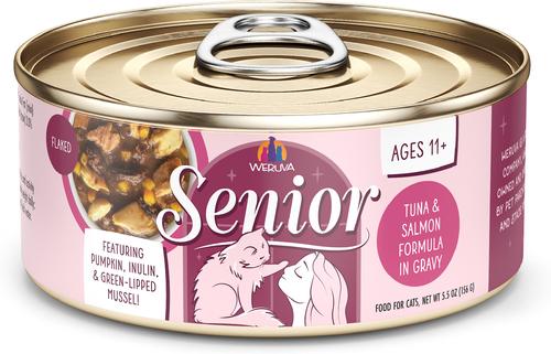 Senior Grain-Free Tuna & Salmon Formula in Gravy Wet Cat Food, 5.5-oz can, case of 8