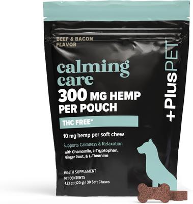 Pet Calming Care Beef & Bacon Flavored Soft Chew Full Spectrum Hemp Extract Calming Health Supplement for Dogs, 60 count